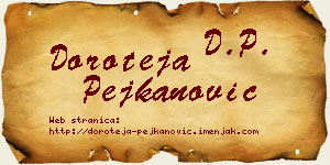 Doroteja Pejkanović vizit kartica